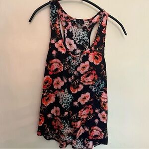 Hi low floral racerback tank top size 10